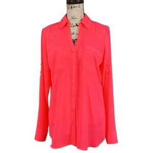 MOVING SALE! Express neon pink shirt L